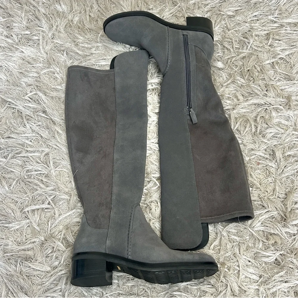 Cole Haan Calgary Water Resistant Suede Over The Knee Boots in Gray Sz 6